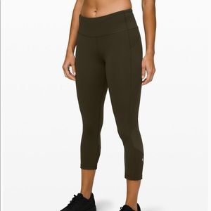 Lululemon Pace Rival Mod-Rise Crop 22” Dark Olive